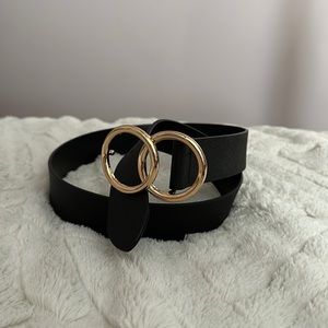 Black belt with gold buckle